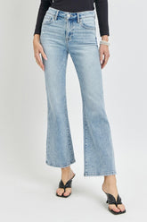 RISEN Women's High Rise Ankle Flare Jeans - Vintage Chic Style
